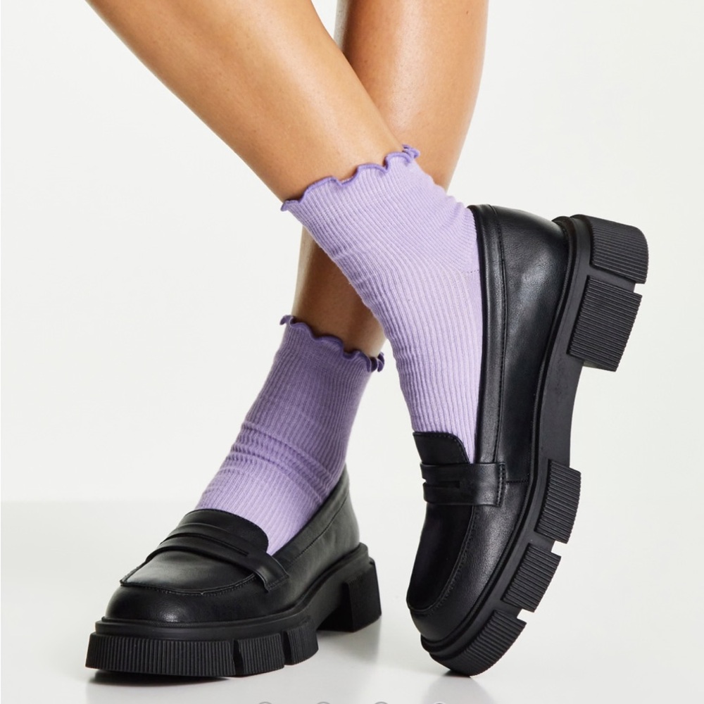 ASOS New Look chunky black platform loafers